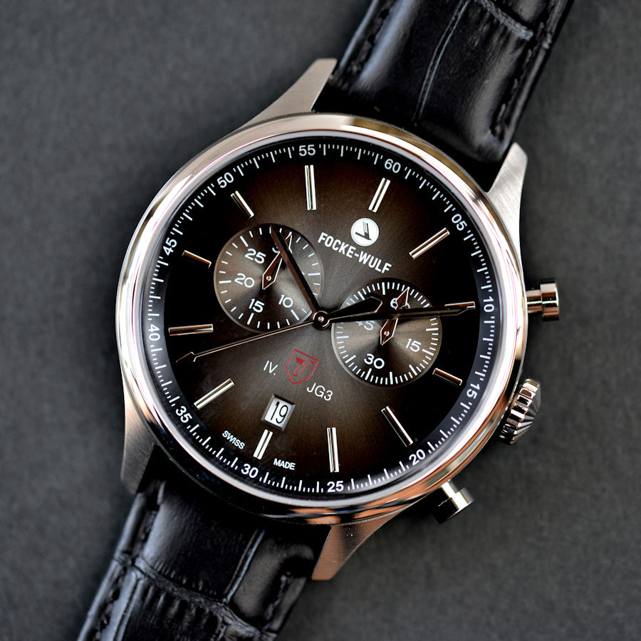 Würger Black (Interceptor) Herren-Fliegeruhr