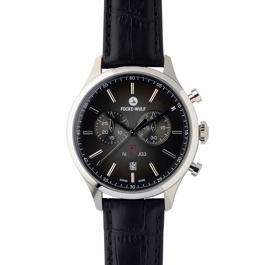 Würger Black (Interceptor) Herren-Fliegeruhr